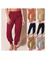 Fashion Claret Cotton High-waisted Belted Trousers