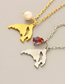 Fashion White Gold Brass Drop Diamond Fishtail Necklace