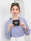 Fashion Black Pu Heart Flip Card Holder