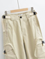 Fashion Ash Polyester Multi-pocket Cargo Straight Trousers