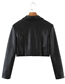 Fashion Black Polyester Lapel Jacket Pleated Skirt Set