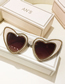 Fashion Solid White All Grey Pc Diamond Heart Sunglasses