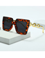 Fashion Transparent Powder Frame Powder Pc Square Large Frame Sunglasses