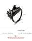 Fashion Black Alloy Pterosaur Open Ring