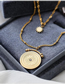 Fashion Gold Titanium Geometric Roman Circle Necklace
