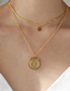Fashion Gold Titanium Geometric Roman Circle Necklace