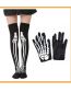 Fashion Skeleton Socks Halloween Print Gloves