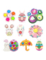 Fashion 1427 Easter Pressed Rainbow Ball Rabbit Plastic Cartoon Geometric Press Toy