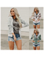Fashion Green Camouflage Printed Camouflage Long-sleeve Hooded Jacket