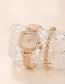 Fashion Gold Titanium Diamond-set Square Dial Watch