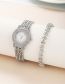 Fashion Silver Titanium Diamond Round Dial Watch