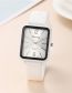 Fashion White Silicone Rectangular Dial Watch