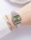 Fashion Green Alloy Square Dial Watch