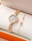 Fashion Rose Gold Stainless Steel Flower Dial Watch