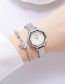 Fashion Grey Stainless Steel Polygonal Dial Watch