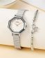 Fashion Grey Stainless Steel Polygonal Dial Watch