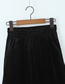 Fashion Black Polyester Straight Trousers