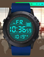 Fashion 529 Blue Pu Geometric Round Dial Watch