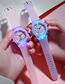 Fashion Letters Light Purple Pu Geometric Round Dial Watch