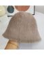 Fashion Light Grey Rabbit Knit Bucket Hat
