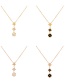 Fashion Rose Gold + Black Titanium Shell Clover Pendant Necklace