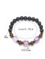 Fashion 387 Amethyst Volcanic Tiger Eye Pink Crystal Beaded Bracelet