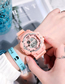 Fashion Black Plastic Geometric Round Dial Watch