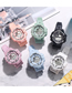 Fashion Pink Plastic Geometric Round Dial Watch