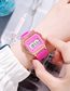 Fashion Rose Red Plastic Square Dial Watch