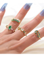 Fashion Color Micro -inlaid Oval Ring Brass Set Oval Zirconium Open Ring