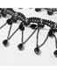 Fashion Black Crystal Beaded Fringe Lace Necklace
