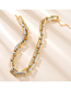 Fashion Gold Two Tone Chunky Chain Necklace