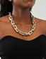Fashion Gold Two Tone Chunky Chain Necklace