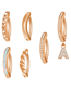 Fashion Diamond Rose Gold 1.6*10 (6pcs) Titanium Steel Diamond Geometric Piercing Belly Button Nails