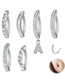 Fashion Glossy Silver 1.6*10 (6 Pieces) Titanium Steel Smooth Piercing Navel Nail