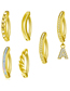 Fashion Letter Gold 1.6*10 (6pcs) Titanium Steel Diamond Letter Piercing Navel Nail