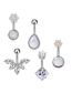 Fashion 5-piece Set (5 Sets) Titanium Steel Inlaid Opal Diamond Geometric Piercing Navel Nail