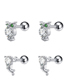 Fashion 16-piece Set (2 Sets) Titanium Steel Set Zirconium Geometric Pierced Stud Earrings