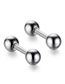 Fashion 1.2*6*4 Steel Color (10) Stainless Steel Barbell Double-ended Ball Piercing Stud Earrings