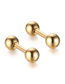 Fashion 1.2*6*3 Gold (10pcs) Stainless Steel Barbell Double-ended Ball Piercing Stud Earrings
