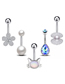 Fashion 5-piece Set (5 Pieces) Titanium Steel Diamond Flower Shell Cat Geometric Piercing Navel Nail Set