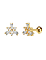Fashion Leaf Rose Gold (4 Pcs) Titanium Diamond Leaf Piercing Stud Earrings