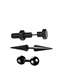 Fashion Black 19-piece Set (2 Sets) Stainless Steel Geometric Dumbbell Piercing Stud Earrings Set