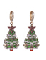 Fashion Eight Piece Set Alloy Diamond Drop Oil Cane Christmas Tree Christmas Socks Elk Snowflake Earrings Set