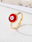 Fashion 8# Silver Powder Eye Copper Drip Oil Eye Open Ring