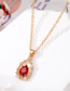 Fashion Red Openwork Drop Necklace Geometric Pear Shape Necklace