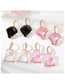 Fashion Transparent Trapezoid (row Drill Hook) Geometric Trapezoid Crystal Hoop Earrings