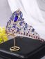 Fashion Blue Alloy Diamond Geometric Crown