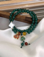 Fashion Green Green Agate Beaded Elephant Lucky Lotus Bracelet