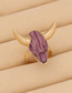 Fashion 6# Resin Geometric Bull Head Ring